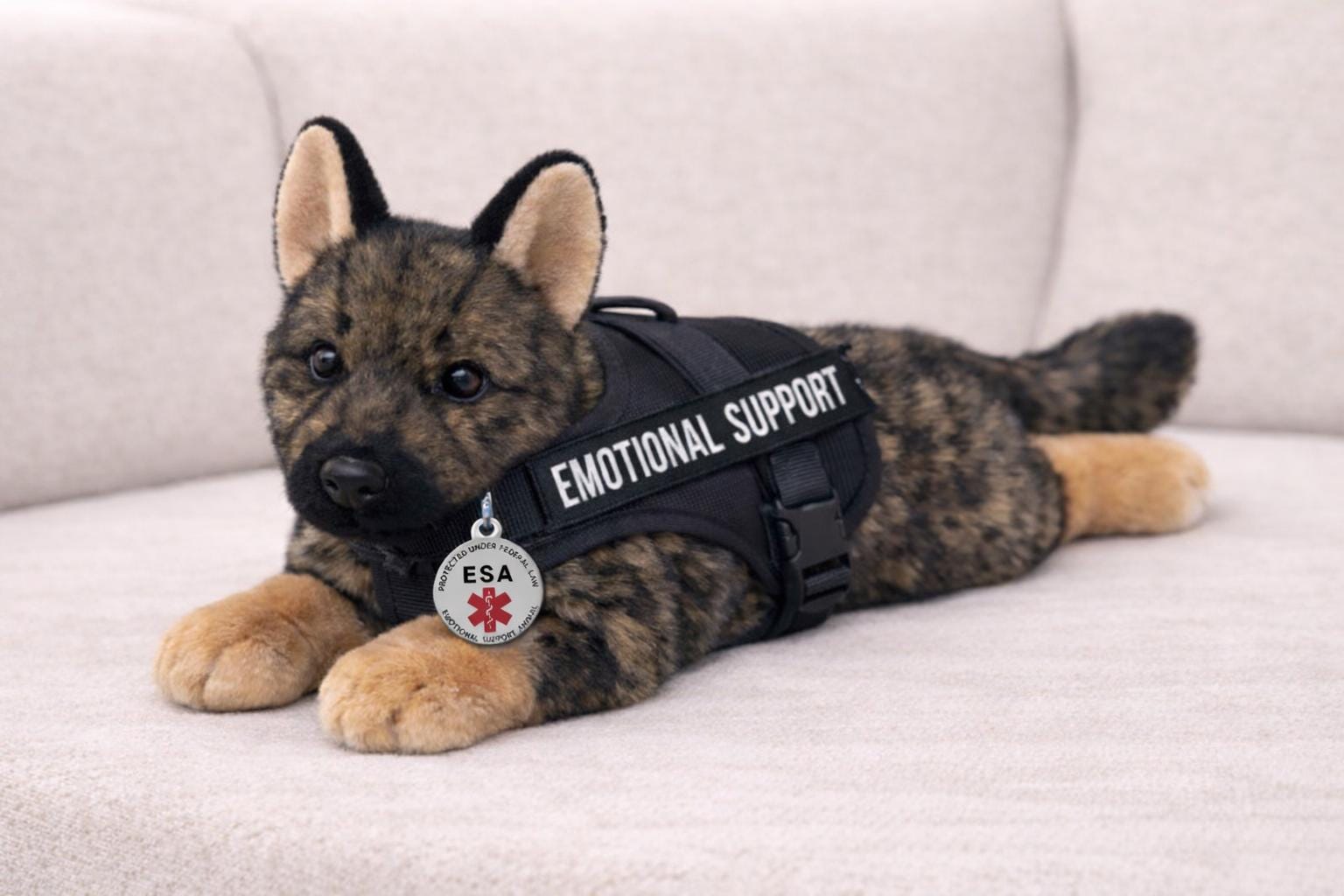 ESSA German Shepherd Emotional Support Plush Stuffed Animal - Etsy