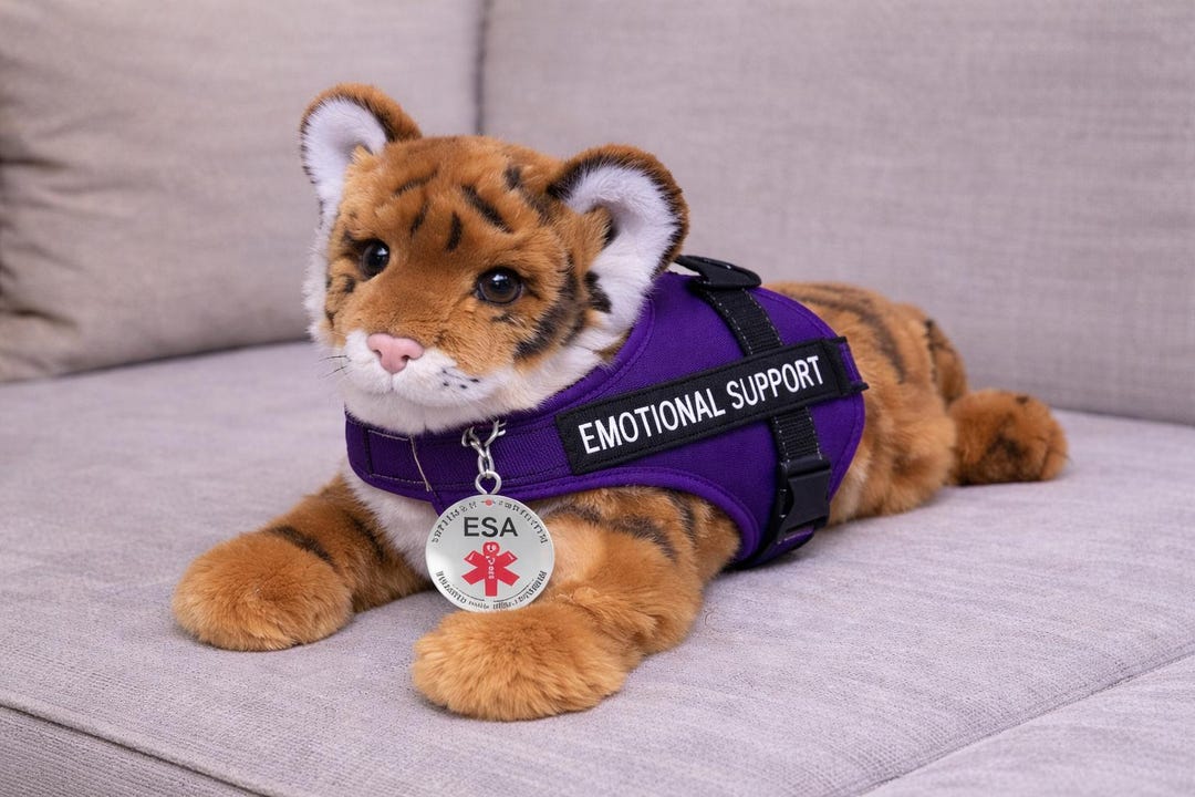 Essa Animals ESSA Tiger Emotional Support Plush Stuffed Animal - Etsy