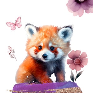 Rode Panda afdekpaneel bloemen