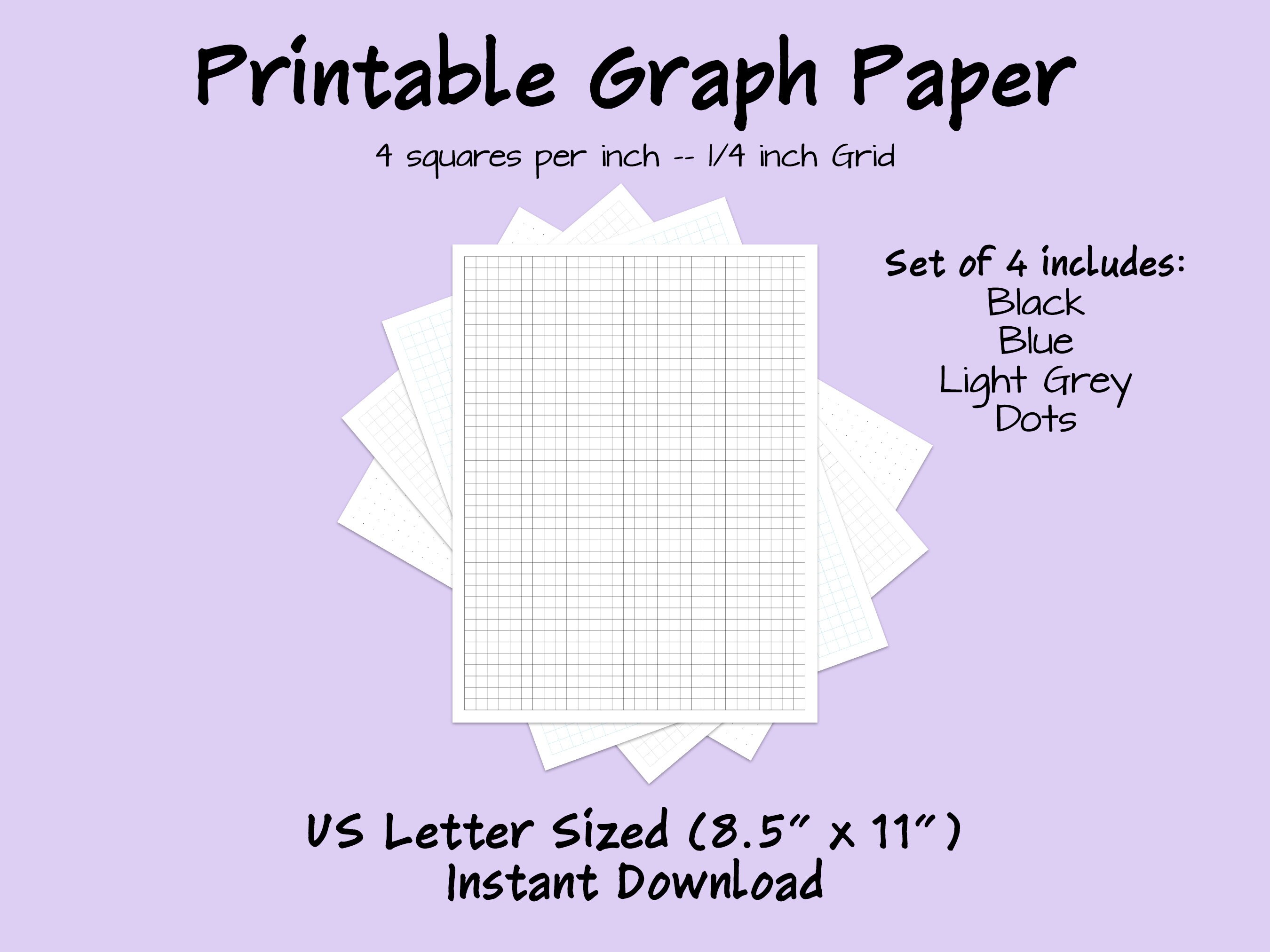 printable pdf graph paper grid paper dot grid 1 4 inch etsy