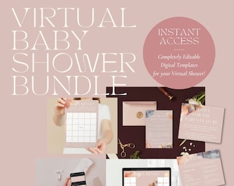 Complete Virtual Baby Shower Bundle | Instant Download | Editable Templates | The Emery Collection