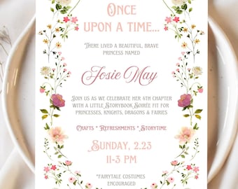 Once Upon A Time | Birthday Invitation | Fully Customizable Template