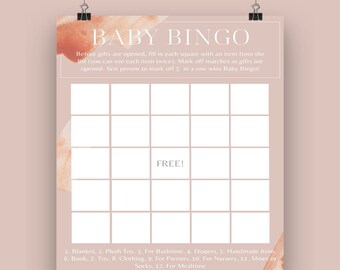 Virtual Baby Shower Bingo Activity | Instant Download | Editable Templates | The Emery Collection