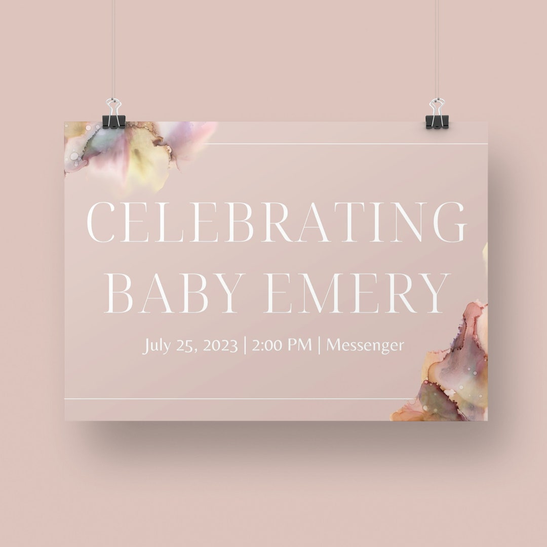 Virtual Baby Shower Cover Photo Instant Download Editable Etsy