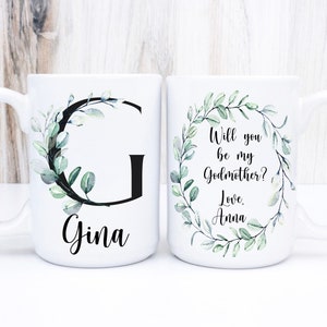 Gepersonaliseerde Monogram Mok, Aangepaste Mok, Godmother Gift Mok, Monogram Mok, Bruidsfeest Gift, Gepersonaliseerde Mok, Godmother Gift,