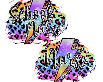 Nurse Sublimation or DTF Transfer, Elementary School Nurse Sublimation or DTF Transfer, Middle JR High School Nurse DTf or Sublimation