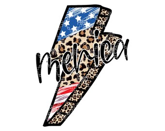 Merica Sublimation Transfer, Fourth Of July Sublimation Ready to Press Transfer, USA America Lightning Bolt July 4 Sublimation Ink Transfer