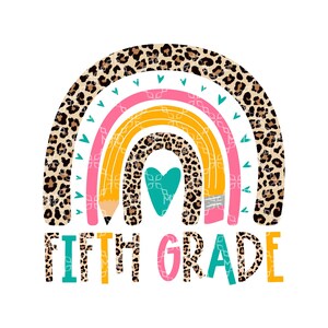 Fifth Grade Teacher PNG, School Teacher Digital Download, Teacher Educator Fifth Grade Digital Design, School Sublimation Design