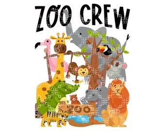Zoo Crew Sublimation Transfer, Teacher School Zoo Field Trip Sublimation Ready to Press Transfer, Zoo Crew Field Trip Sublimation Transfer