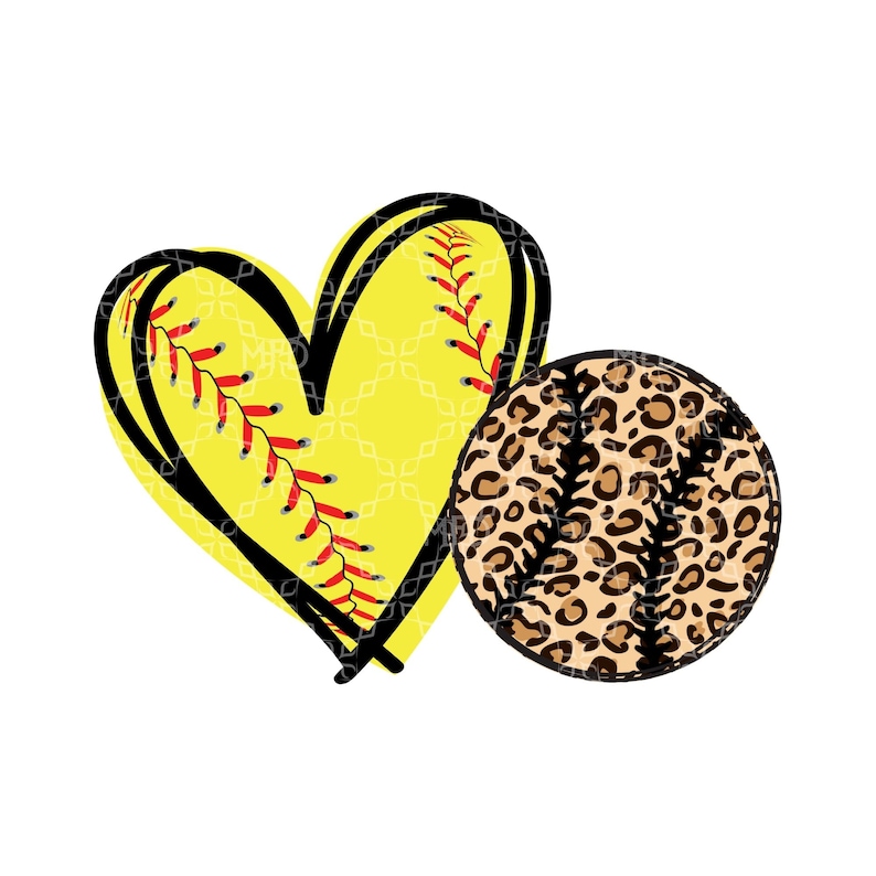 Love Softball PNG Softball Heart Digital Download Softball Etsy