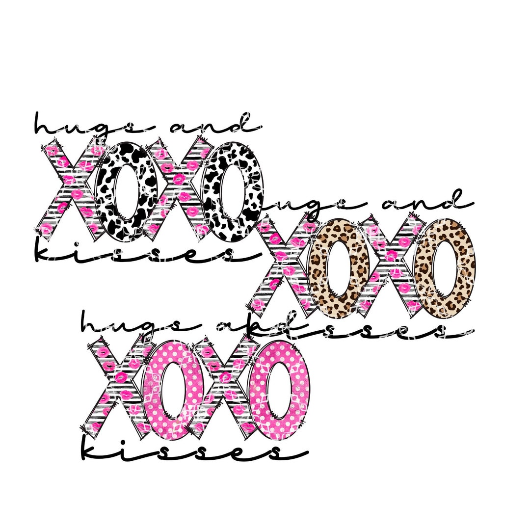Hugs and Kisses PNG, Valentine's Day Digital Download, XOXO Valentine's ...