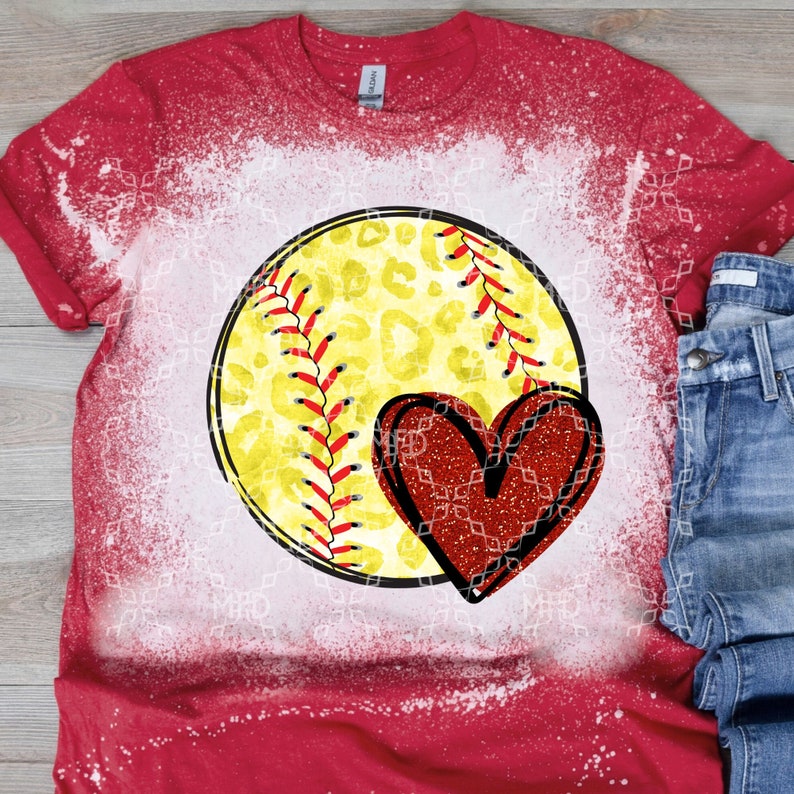 Love Softball PNG Softball Heart Digital Download Softball Etsy