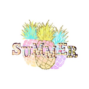Summer PNG, Sweet Summer Pineapple PNG, Summertime Digital Download, Summer Marquee Lights Pastel Pineapple Digital Sublimation Design