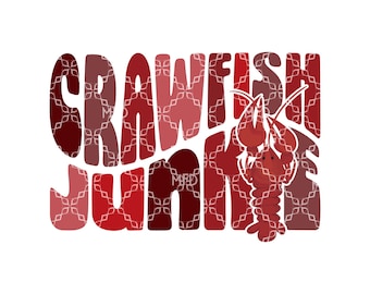 Crawfish Junkie PNG, Crawfish Junkie Retro Wave PNG, Crawfish Digital Download, Mudbugs Cajun Digital Design, Sublimation Digital Design