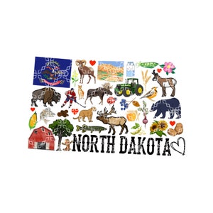 North Dakota PNG, State of North Dakota digitaler Download, The Peace Garden State digitales Design, North Dakota Sublimation digitales Design