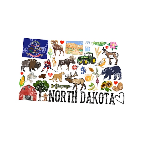 North Dakota PNG, State of North Dakota Digital Download, The Peace Garden State Digital Design, North Dakota Sublimation Digital Design