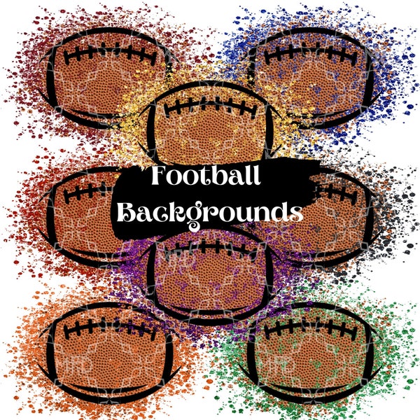 Football Backgrounds PNG, Football Glitter Splash Digital Elements,  Football Season Team Name and Colors Custom Digital Backgrounds