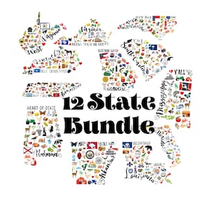 Southeastern United States Bundle PNG, Louisiana Arkansas Mississippi Alabama Georgia Florida Tennessee Kentucky S. Carolina N. Carolina PNG