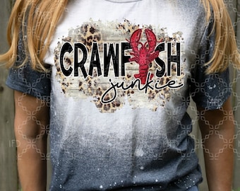 Crawfish Junkie PNG, 2 Design Bundle PNG, Crawfish Digital Download, Mudbugs Cajun Digital Design, Sublimation Digital Design