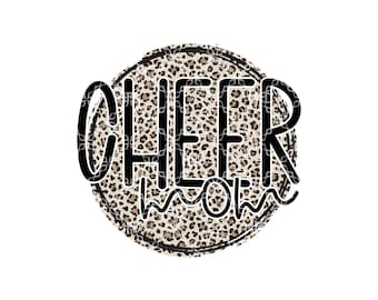 Cheer Mom PNG, Leopard Cheer Mom Digital Download, Sports Cheerleading Cheerleader Digital Design,Cheer Mom Sublimation Digital Design