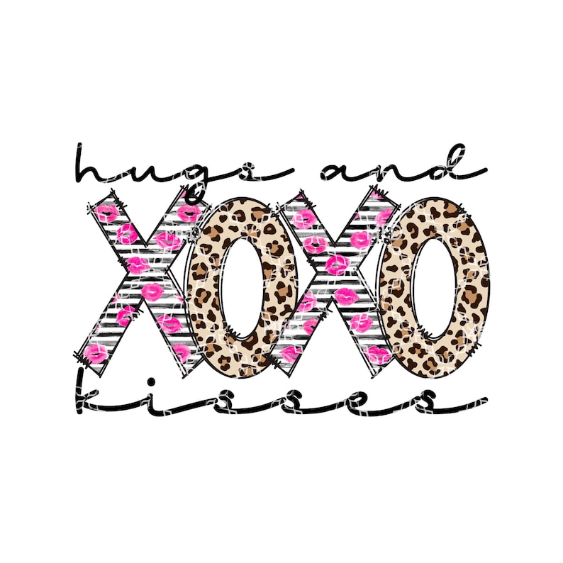 Hugs and Kisses PNG, Valentine's Day Digital Download, XOXO Valentine's ...