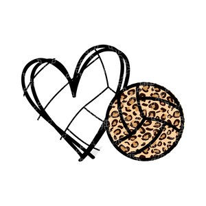 Love Volleyball PNG, Volleyball Heart Digital Download, Volleyball Mom Digital Design, Sublimation Digital Design