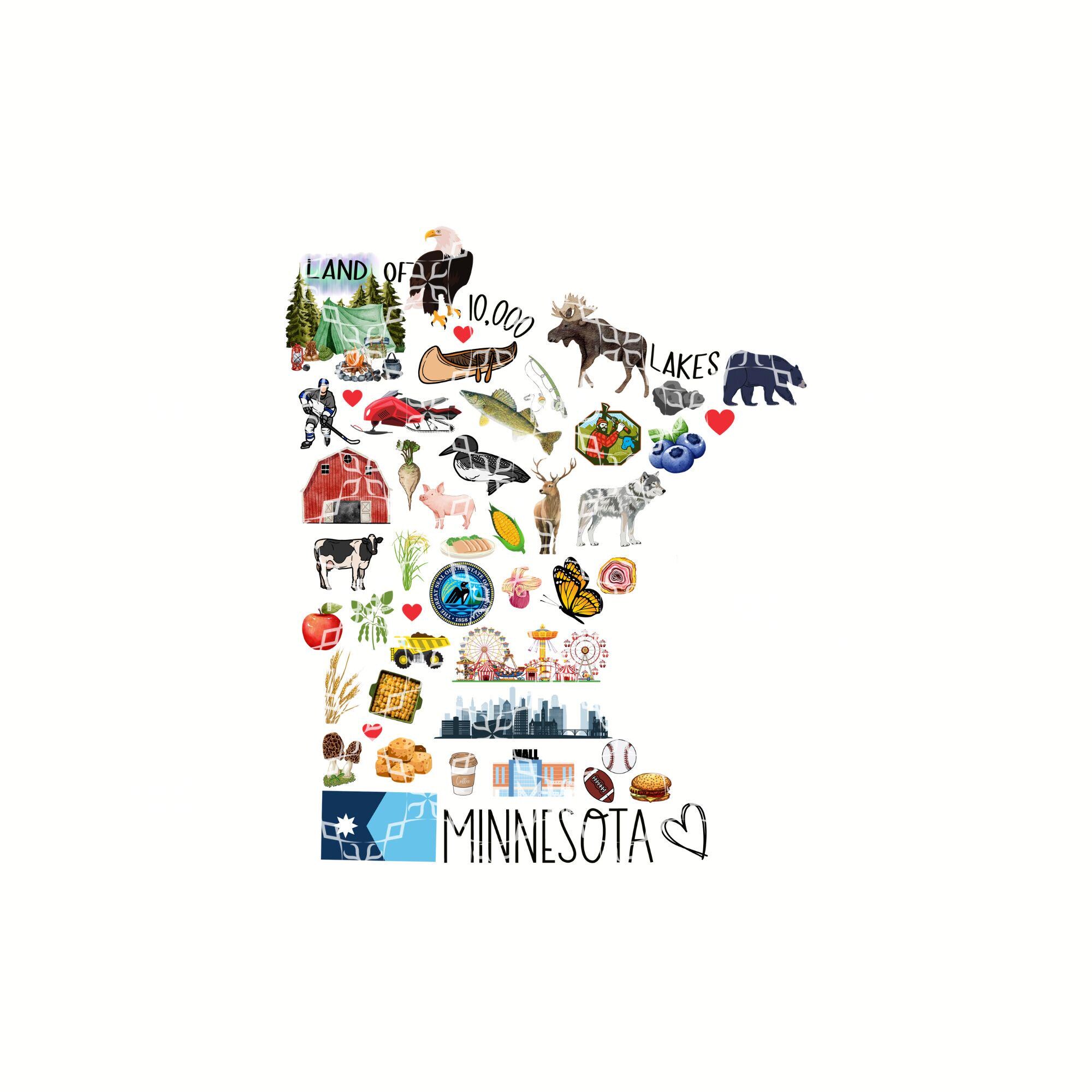 Minnesota PNG, State of Minnesota Symbols New Old Flag Digital Download ...