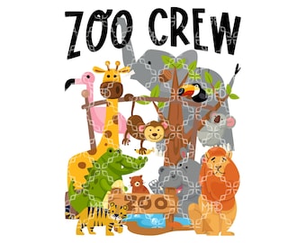 Zoo Crew PNG, Zoo Field Trip Digital Download, Teacher School Student Field Trip Digital Design, Zoo Crew Field Trip Sublimation Design