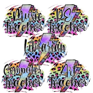 Teacher PNG, Specials Teachers Digital Download, Librarian PE Teacher Music Teacher Art Teacher Computer Teacher Digital Design, Sublimation