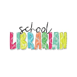 Librarian PNG, School Librarian Digital Download, Library Books School Digital Design, Back To School Librarian Library Sublimation Design