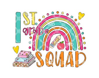 First Grade Teacher PNG, 1st Grade Teacher Digital Download, Teacher Student First Grade Crew Digital Design, School Sublimation Design