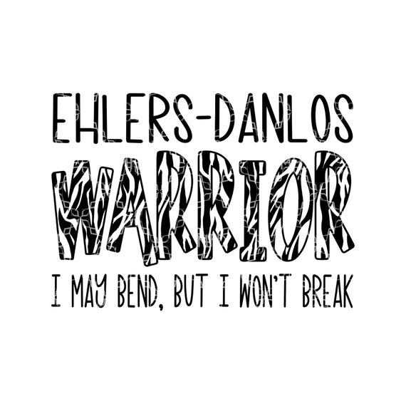 Ehlers-Danlos Syndrome Sublimation Transfer, EDS Warrior Bend Sublimation Ready to Press Transfer, EDS Zebra Sublimation T-Shirt Transfer