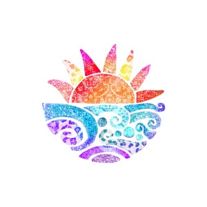Summer Beach Digital Elements PNG, Beach Waves Sun Clipart Digital Download, Beach Waves Summer Digital Element