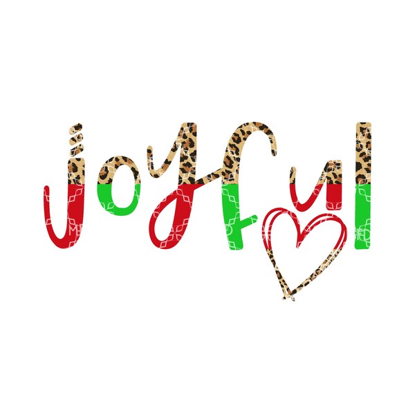 Joyful PNG, Christmas Digital Download, Joyful Leopard Print Sublimation Digital Design, Christmas Holiday Spirit PNG