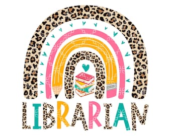 Librarian PNG, School Librarian Digital Download, Library Books School Digital Design, Back To School Librarian Library Sublimation Design