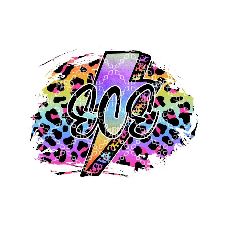May include: A colourful graphic design featuring the word "Sosa" in a bold, black font. The design incorporates a lightning bolt with a rainbow gradient and a leopard print background.