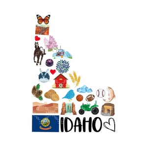Idaho PNG, State of Idaho Symbols Digital Download, The Gem State Digital Design, Idaho Sublimation Digital Design
