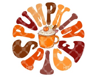 Pumpkin Spice PNG, Retro Pumpkin Spice Latte Digital Download, Love Fall Pumpkin Spice Sublimation Digital Design, Fall Pumpkin PNG
