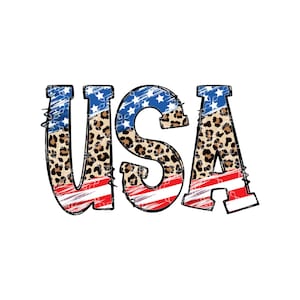 Cuatro de julio PNG, USA Digital Download, America USA Fireworks Digital Design, 4 de julio Leopard Stars & Stripes Sublimation Digital Design
