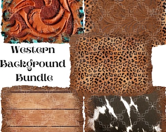 Västerländska bakgrunder PNG, Country Western Rodeo Leopard Serape Koläder Digitala papper, Digitala bakgrunder
