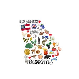 Georgia PNG, State of Georgia Symbol Digital Download, The Peach State Digital Design, Georgia Favorites Sublimation Digital Design