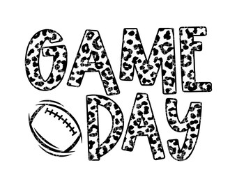 Game Day Football PNG, Football Game Digital Download, Football Mom Digital Design, Football Game Day Leopard Print Digital Design