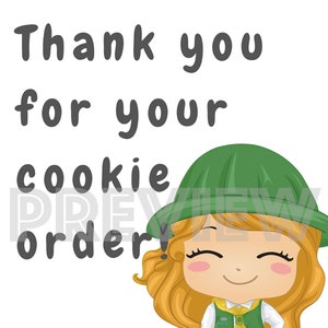 Etichetta di ringraziamento per le scatole di biscotti Girl Scout