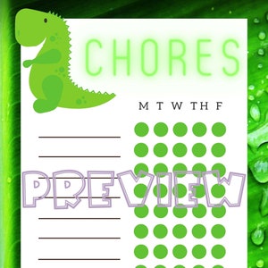 Dino Chore Chart