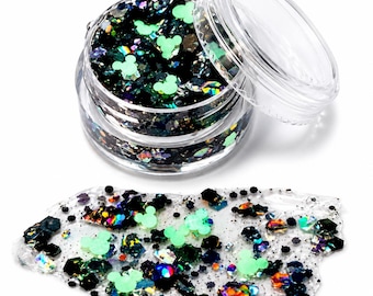 Customizable Glow-in-the-Dark Magic Mouse Hair and Body Glitter