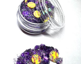 Customizable Color Softball Hair and Body Glitter