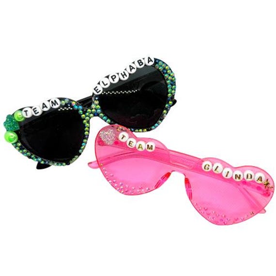 Pink and Black Embellished Sunglasses Lux De Ville Black & Pink Queen Bee Sunglasses – Unique Vintage main image 2