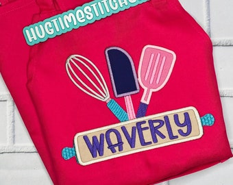 Personalized Child&#39;s Apron, Baking Apron Gift, Lightweight Kids Apron, Toddler Apron with Pockets, Kids baking Apron, Birthday Party Apron