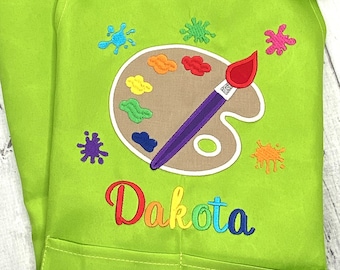 Paint Party Apron, Birthday Personalized Gift, Lightweight Kids Apron, Toddler Apron Pockets, Artist Apron, Paint Splatter Apron, Art Smock