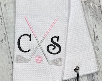 Personalized Embroidered Golf Towel: Custom Waffle Weave, Golfer Gift